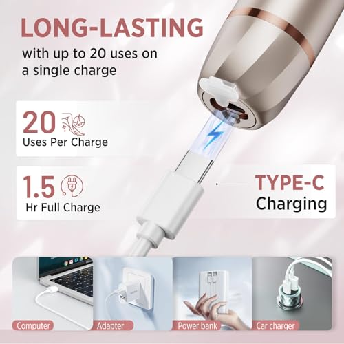 Electric Razor for Women 2-in-1: Painless Rechargeable Shaver for Face Legs Underarms and Bikini Area ? Travel Lock