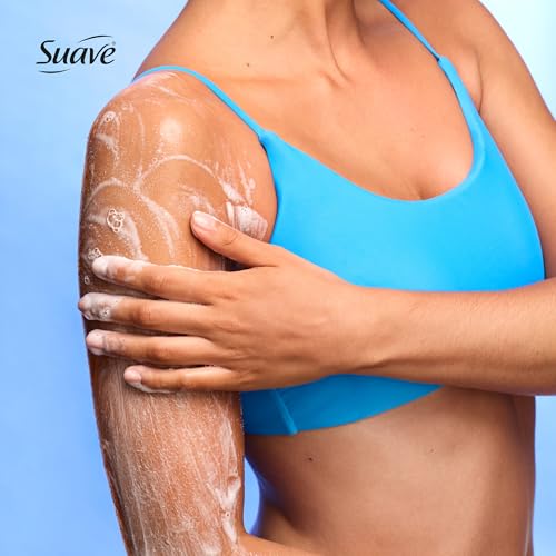 Suave Vanilla Suede Exfoliating Body Wash & Scrub with Glycerin & Vitamin E, Hydrating 6 Pack, 18 FL OZ