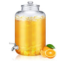 5 Gallon Glass Beverage Dispenser with Stainless Steel Spigot and Lid