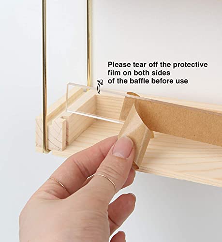 Wood Wall Mount Nail Polish Display Shelf Rack - Holds 60 Bottles, 5 Tiers, Gold & Wood Finish