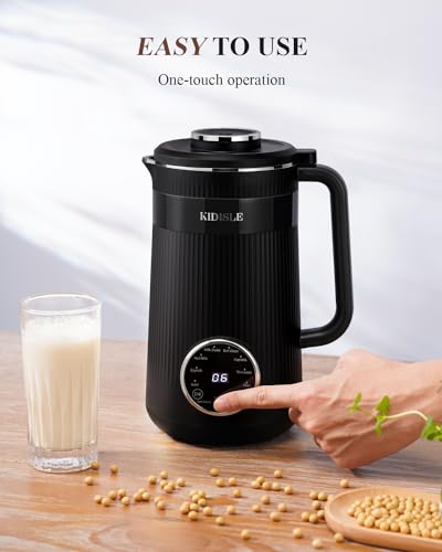 KIDISLE 32oz Automatic Nut Milk Maker Machine Black - Self-Cleaning & Delay Start