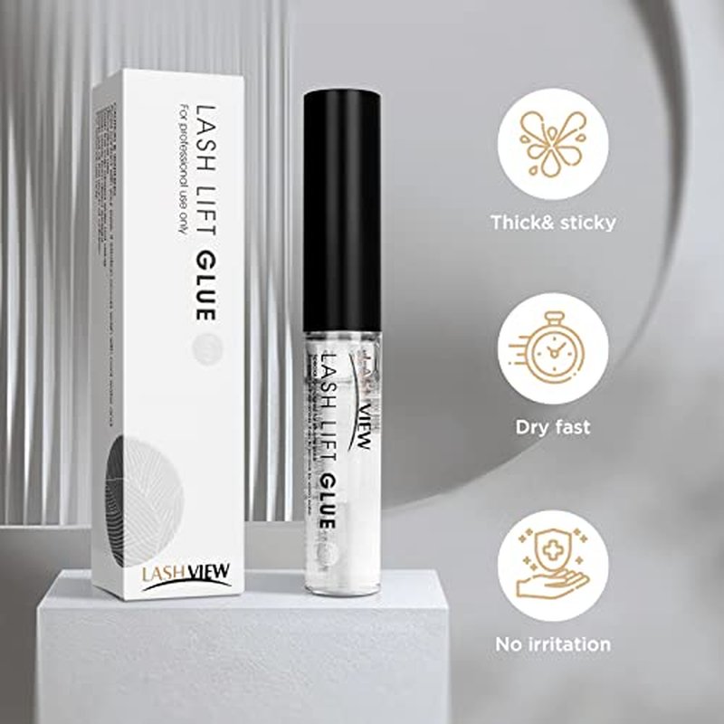 LASHVIEW Lash Lift Glue 2pcs, Eyelash Perm Adhesive, No Irritation and Odorless, 5ML*2