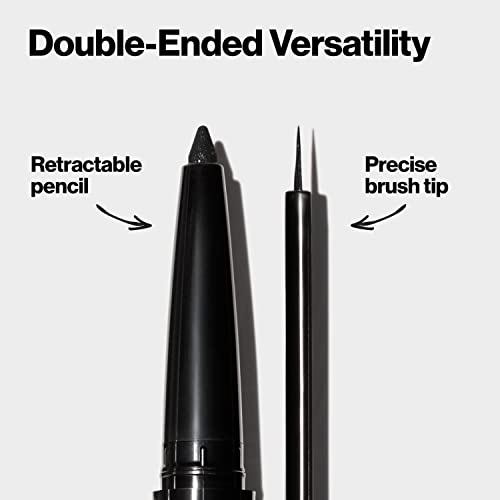 REVLON Liquid Eyeliner & Smoky Kohl Pencil, ColorStay Line Creator Eye Makeup, Waterproof & Transferproof, 152 Leathercraft, 0.004 oz