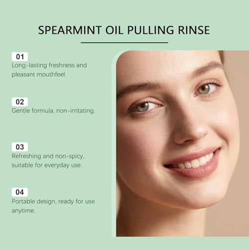 Spearmint Oil Pulling Rinse - Organic Coconut Oil for & Gum Health, 237ML - Variation 1