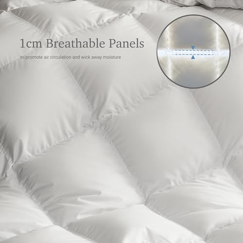 Hotel Grand White Goose Down Fiber Comforter All Season Full/Queen Medium Warmth