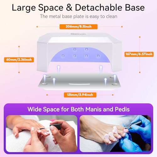A3-Pulg UV Nail Lamp White - Professional Dual Light Source for Salon & DIY