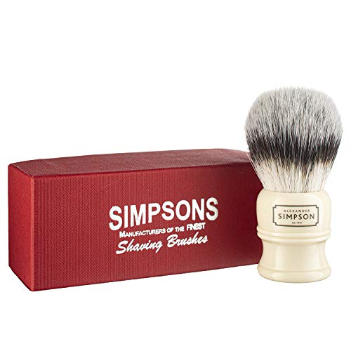 Alexander Simpson Trafalgar T1 Synthetic Shaving Brush Ivory Handle Luxurious Dense Bristles
