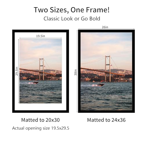 YESKAY 24x36 Black Picture Frame Set of 3 - Wall Display for Photos & Posters