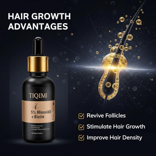 1 Fl Oz Minoxidil Hair Regrowth Foam for Women & Men with Biotin & Rosemary Oil