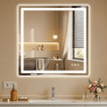 30x30 Inch LED Bathroom Mirror with Lights Anti-Fog Dimmable & Memory