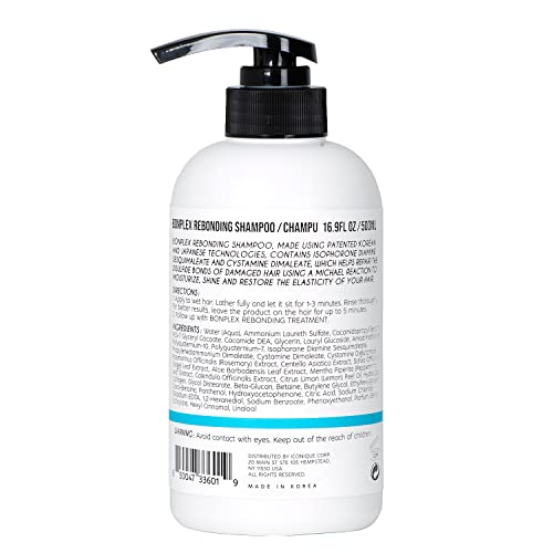 BONPLEX Rebonding Shampoo - 16.9 Ounce for Damaged & Colored Hair - Reconnect Disulfide Bonds
