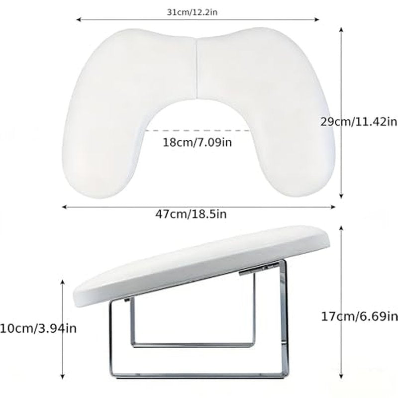Arm Rest for Nails,U-shaped Manicure Nail Hand with phone holder Rest Pillow Cushion,Foldable PU Leather Nail Tech Arm Rest for Nails Tech,Foot Hand Rest (Beige)