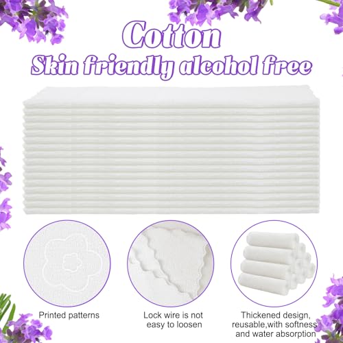 Lavender Moist Cotton Towelettes Bulk Pack of 50 - Hot or Cold Compress