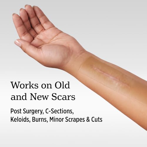 NUVADERMIS Silicone Scar Sheets - Extra Long Scar Sheets 2 Packs of 4 - Medium Tone for C-Section Tummy Tuck Keloid Surgical Scars