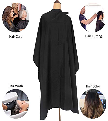 5PCS Waterproof Haircut Capes for Salon & Barber Use - Black