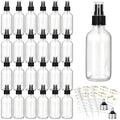 CycleMore 25 Pack 4oz Clear Glass Spray Bottles with Fine Mist Sprayers - Reusable Travel Dispensers