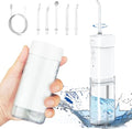 White Portable Cordless Water Flosser with 5 Modes, Travel Size, IPX7 Waterproof, 200ML, Rechargeable
