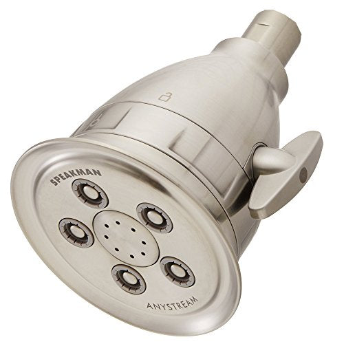 High Pressure Adjustable Shower Head with Filter - Brushed Nickel, 2.5 GPM, Anystream Technology
