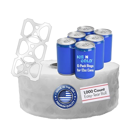 6 Pack 1000 Count Can Roll Wraps - Universal Fit for 12 oz Cans