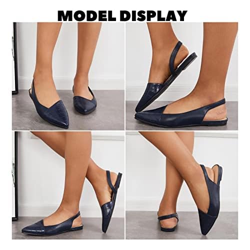 LAICIGO Women's Closed Pointed Toe Flats Slingback Low Heel Slip-on Cutout Animal Print Backless Mules Sandals