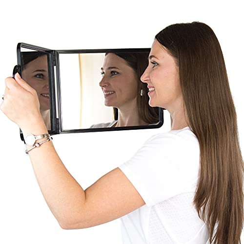 Large Folding Mirror with Dual Handles - Rectangular Salon/Barber Mirror