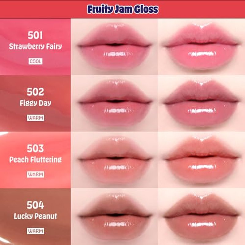 Fruity Jam Gloss (502 Figgy Day) Watery Glass Lip Tint, High Shine, Non-Sticky, Jelly Glaze, Buildable Long-Lasting Lip Stain, Hydrating Lightweight, Vivid Glassy Korean Makeup