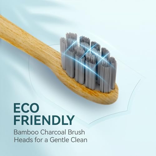 Electric Sonic Toothbrush with Bamboo Heads - White