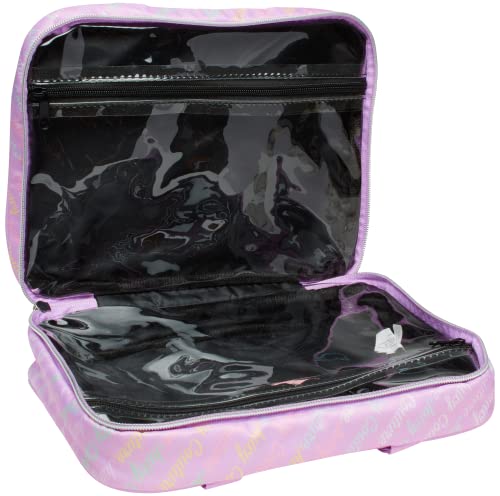 Lavender Juicy Couture Makeup & Toiletry Bag for Travel - Pink Logo