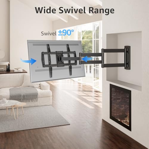 37.9-Inch Long Full Motion TV Wall Mount for 42-75 Inch Screens - Corner Mount, Extension & Tilt