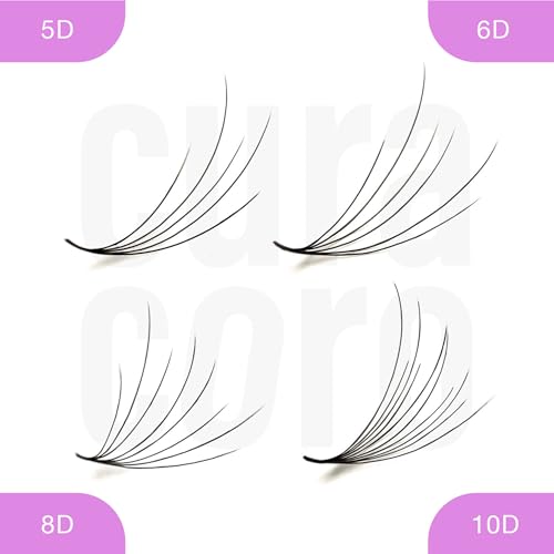 Curacoro Camellia Promade Fans 10D 0.03 D Curl Multi-Length Lashes 10-12-14mm