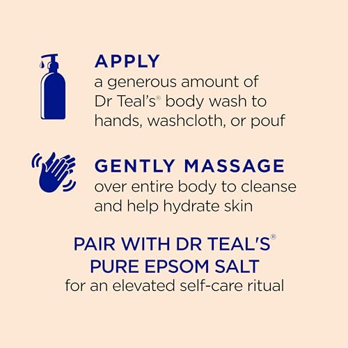 Dr Teal's Body Wash with Epsom Salt, Vitamin C & Citrus Essential Oils 24oz Pack of 4 - Citrus Variation