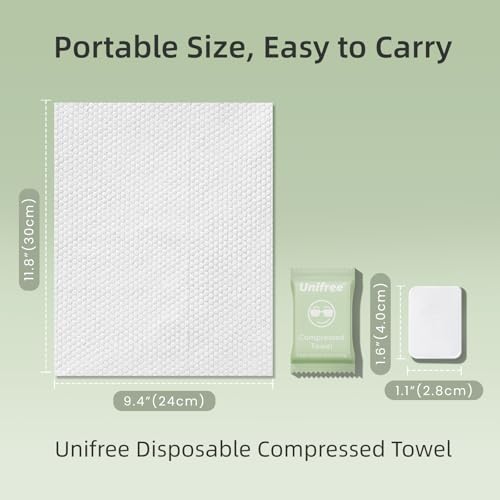 Unifree Compressed Face Towels Tablets - XL Soft Disposable 120 Pack