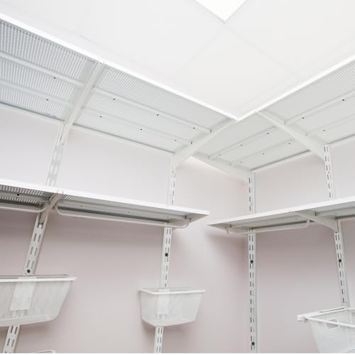 12 Pack 47.5 Inch White Dual Track Shelving Rails - Wall Mount Storage System