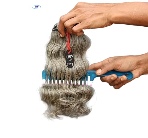 Salt & Pepper Wavy Natural Gray Indian Raw Hair Bundles - 10 Inch Variation of This Listing