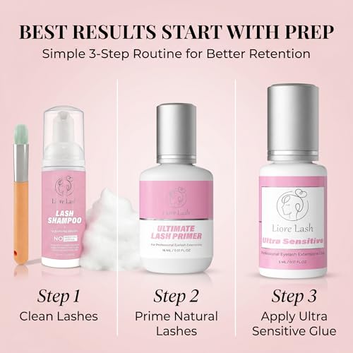 Liore Lash Ultra Dark Sensitive Lash Adhesive – Strong Hold, 3–4 Weeks Retention for Eyelash Extensions
