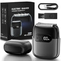 Electric Foil Shaver for Men ? 3D Floating Blades, IPX8 Waterproof, USB-C Fast Charging, LED Display, Wet/Dry Use, Travel Lock, Gray