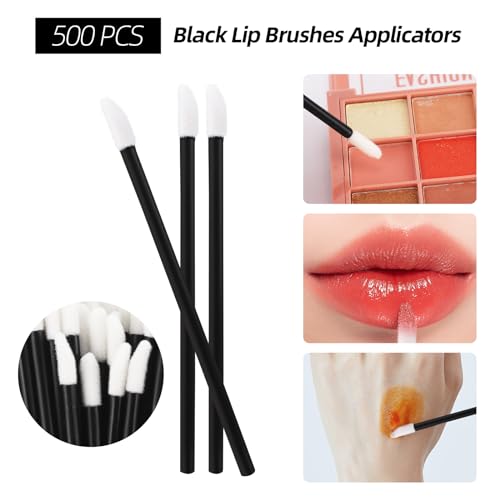 Black Eyelash Extension Supplies Kit 1500pcs with Mascara Wands Lip Brushes Micro Swabs