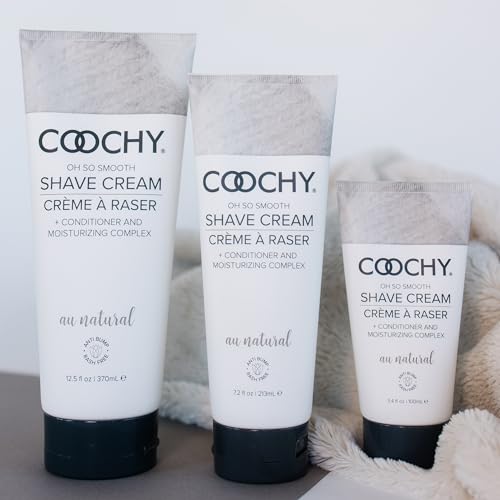 Coochy Shave Cream - Moisturizing Shave Lotion - Gentle Intimate Shaving Cream - For Bikini Area, Underarms, Legs & More - Rash-Free, Hydrating Formula - Au Natural, 32 oz