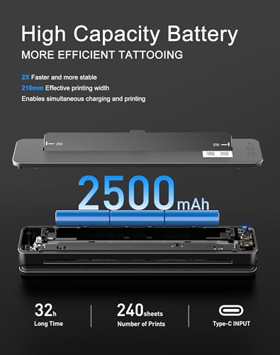 Wireless Tattoo Stencil Printer with 2500mAh Battery - Portable & Compatible