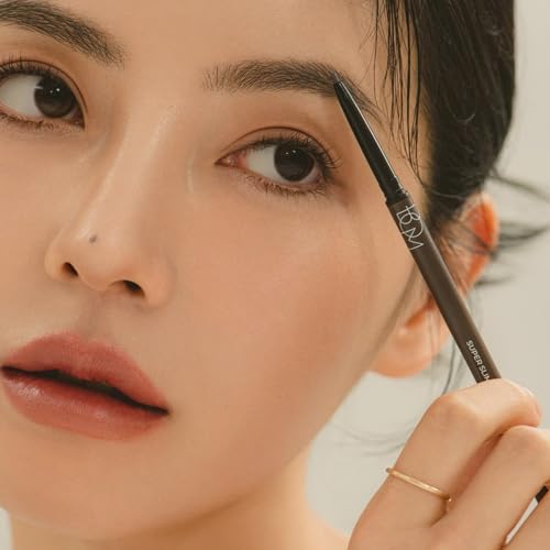 Pinkiou Microblading Eyebrow Pen, 2-In-1 Waterproof Eyebrow Pen, Dual-Ended Eyebrow Pen with 2-Fork-Tips and Precision Brush, Eyebrow Pen for Natural Hair-Like Brows, Long Lasting, Black Brown