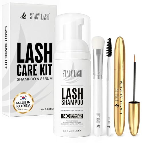 STACY LASH Serum + 100ml Lash Shampoo Bundle for Lash Growth & Thickness - Eyelash & Brow Care