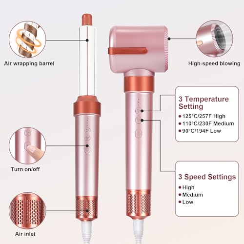 OKYUK 7-in-1 Hot Air Brush Dryer with 110,000 RPM High-Speed Motor