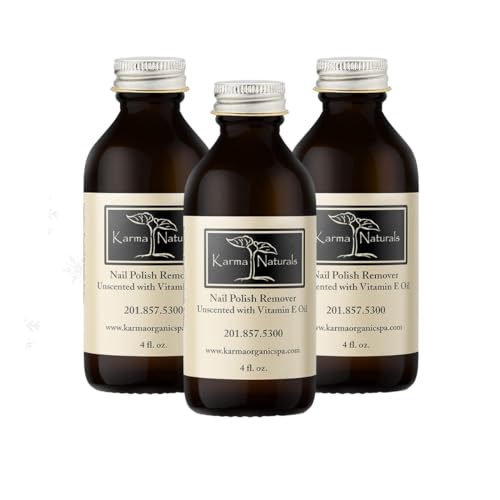 Karma Organic Unscented Nail Polish Remover 4 Fl Oz (3 Pack) - Non-Toxic, Vegan, Acetone-Free, Nails Strengthener