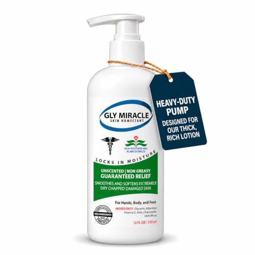 GLY MIRACLE Unscented High-Glycerin Body Lotion 12 oz Pump - Non-Greasy Moisturizer