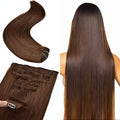Senmy Remy Clip-In Human Hair Extensions 18 Inch #4 Medium Brown