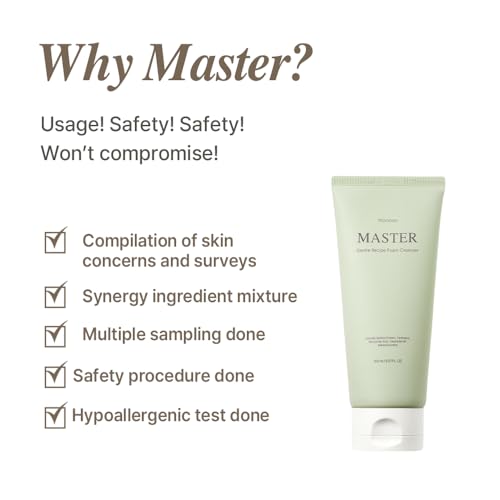 mixsoon Master Gentle Recipe Foam Cleanser-Mild Exfoliation Daily Cleanser, Amino Acid Complex and Cica, Soft Foam for Clear, Moisturized Skin 150ml / 5.07 fl. oz. Korean Glass Skin Care