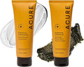Acure Brightening Facial Scrub & Cleansing Gel Set - 4 Fl Oz Pack of 2 - Exfoliating & Gentle Cleanser for All Skin Types