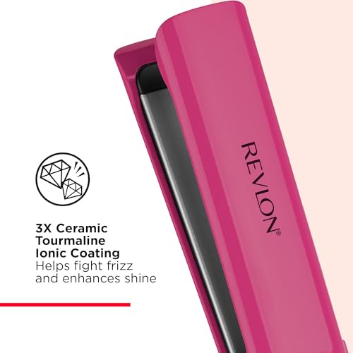 Revlon Smooth Brilliance Ceramic Hair Flat Iron - 1.5 Inch Plates - Pink Variation