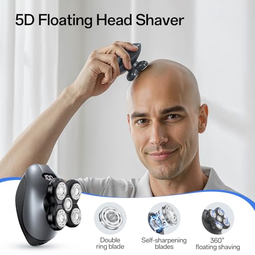 Men's Electric Head & Body Shaver Waterproof Cordless Grooming Kit