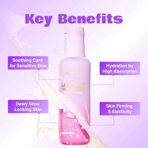 LALARECIPE Bakuchinol First Essence, Bakuchiol + Retinol Milky Toner with Peptides & Niacinamide, Fine Lines, Texture & Dark Spot Care, Korean Skincare for All Skin Types (5.24 Fl Oz / 155ml)